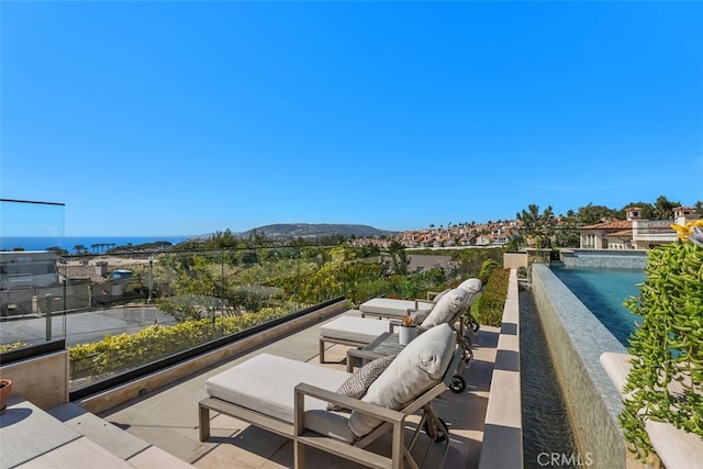 35 Shoreline Dr, Dana Point, CA 92629 - view of patio / terrace featuring a balcony and a mountain view