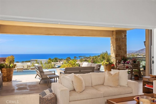 35 Shoreline Dr, Dana Point, CA 92629 - view of patio / terrace featuring an outdoor living space and a water view