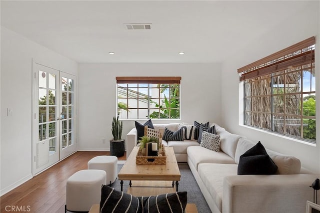2405 Marshallfield Ln Unit B, Redondo Beach, CA 90278 - living area with plenty of natural light, wood finished floors, baseboards, and recessed lighting