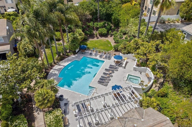 7794 Paseo La Jolla, Carlsbad, CA 92009 - aerial view of a pool area and a tree filled landscape