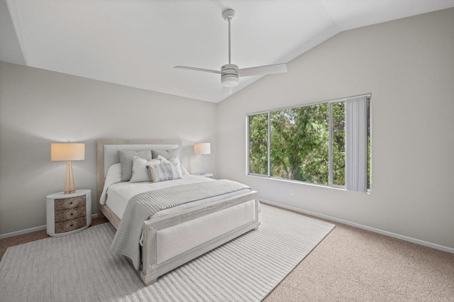 7794 Paseo La Jolla, Carlsbad, CA 92009 - carpeted bedroom featuring vaulted ceiling, baseboards, and ceiling fan