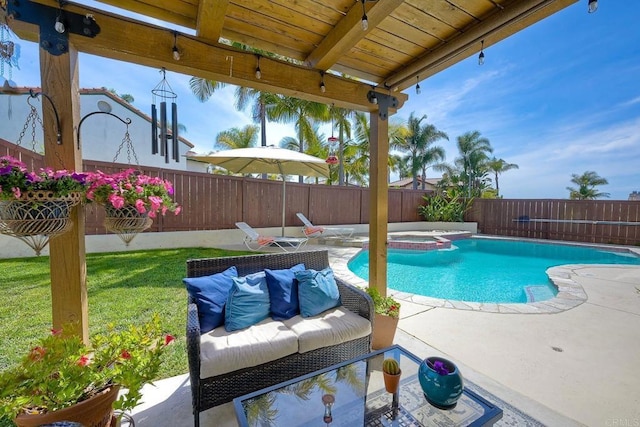 3737 Hillview Way, Oceanside, CA 92056 - view of swimming pool featuring a patio, outdoor lounge area, and a pool with connected hot tub