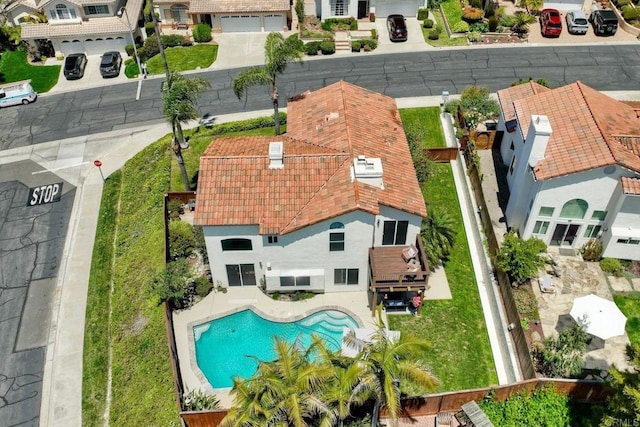 3737 Hillview Way, Oceanside, CA 92056 - aerial perspective of suburban area featuring a pool