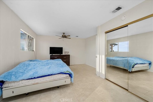 1561 Cielo Ln, Nipomo, CA 93444 - bedroom featuring baseboards, a closet, and a ceiling fan