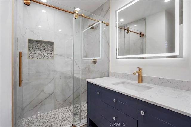 8331 Sharp Ave, Sun Valley, CA 91352 - full bathroom featuring a marble finish shower and vanity