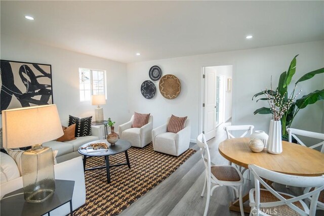 4110 E Vermont St, Long Beach, CA 90814 - living area with wood finished floors and recessed lighting