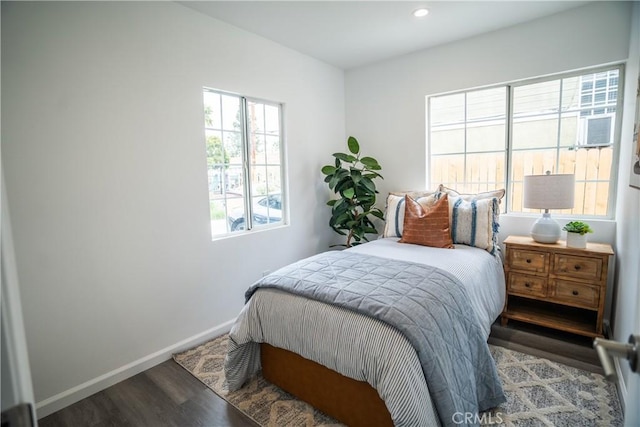 4110 E Vermont St, Long Beach, CA 90814 - bedroom with wood finished floors, baseboards, and recessed lighting