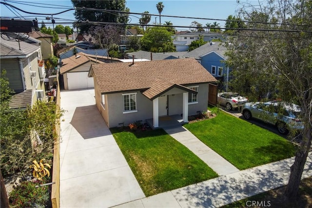 4110 E Vermont St, Long Beach, CA 90814 - single story home featuring a shingled roof, stucco siding, a front yard, and a residential view