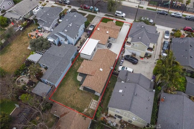 4110 E Vermont St, Long Beach, CA 90814 - aerial perspective of suburban area with property boundaries highlighted