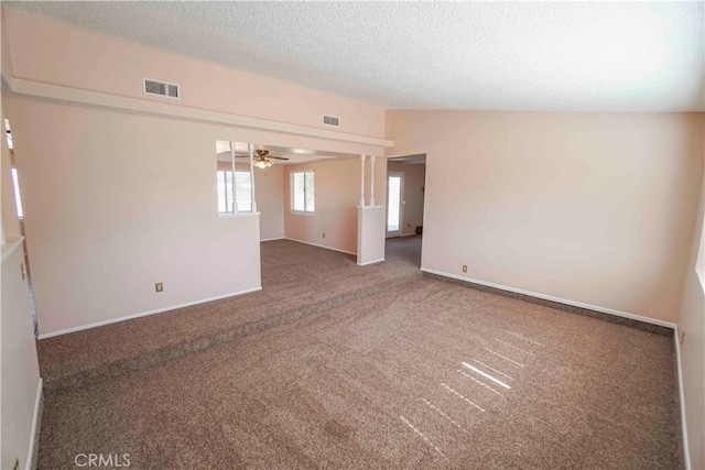 14410 Navajo Rd, Apple Valley, CA 92307 - carpeted spare room with ceiling fan, a textured ceiling, and baseboards