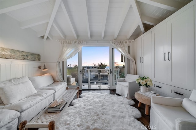 1651 Catalina, Laguna Beach, CA 92651 - living room featuring wood finished floors and a wainscoted wall