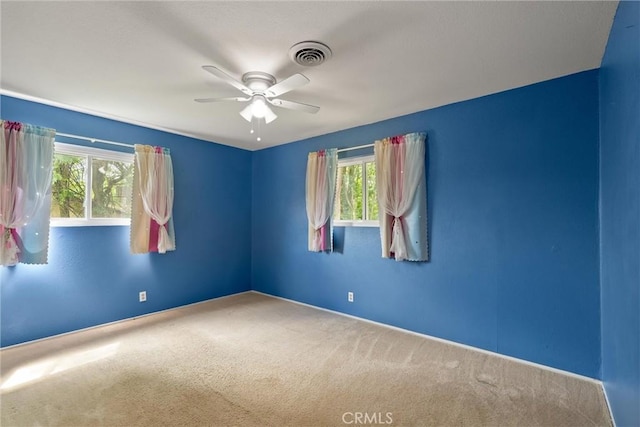 2880 Foothill Blvd, Oroville, CA 95966 - carpeted empty room with plenty of natural light, a ceiling fan, and baseboards