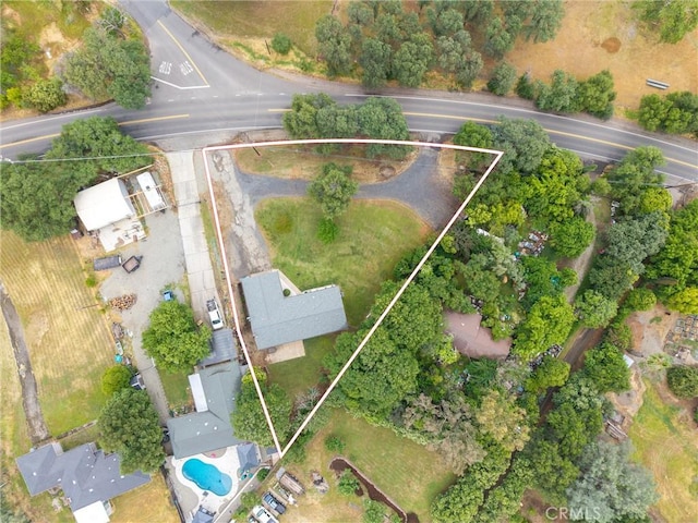 2880 Foothill Blvd, Oroville, CA 95966 - aerial view of property and surrounding area featuring property boundaries highlighted