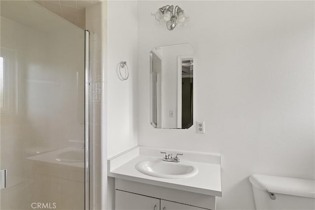 2880 Foothill Blvd, Oroville, CA 95966 - bathroom with a shower stall, toilet, and vanity