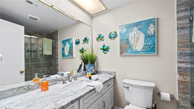 402 E Oceanfront, Newport Beach, CA 92661 - bathroom with a shower stall, toilet, and vanity