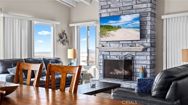 402 E Oceanfront, Newport Beach, CA 92661 - living area with a fireplace