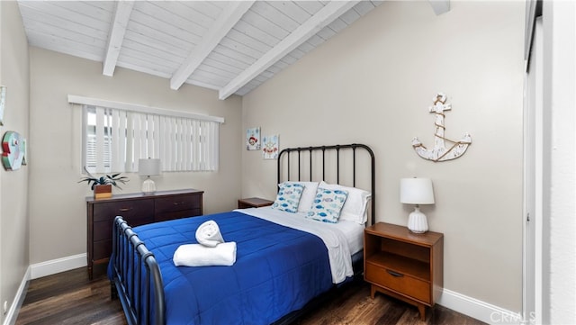 402 E Oceanfront, Newport Beach, CA 92661 - bedroom featuring dark wood finished floors, baseboards, and wooden ceiling