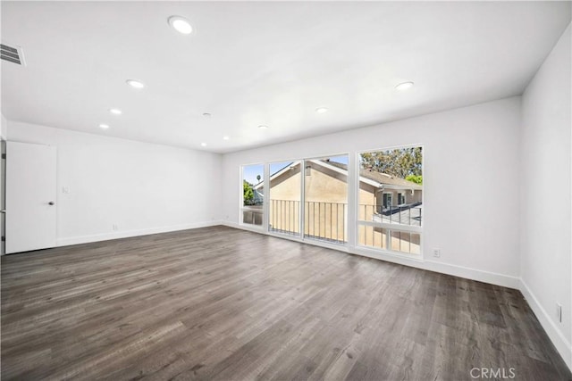 22713 Islamare, Lake Forest, CA 92630 - unfurnished room with baseboards, dark wood-style flooring, and recessed lighting
