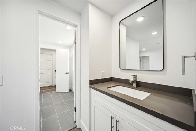 22713 Islamare, Lake Forest, CA 92630 - bathroom with recessed lighting, tile patterned floors, and vanity
