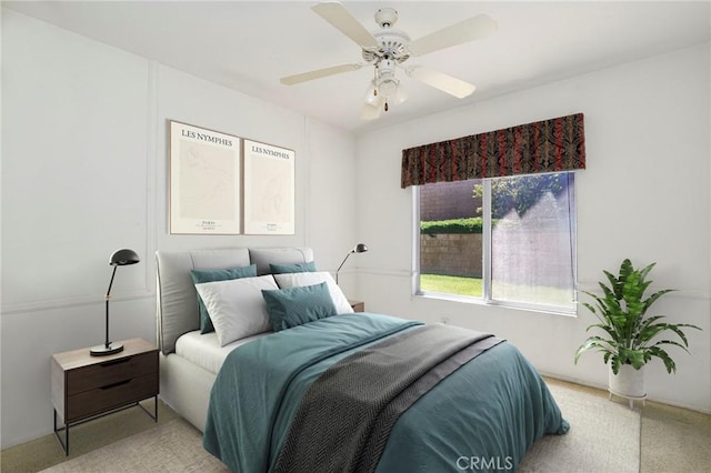 4102 Victoria Ln, Quartz Hill, CA 93536 - bedroom with light colored carpet and a ceiling fan