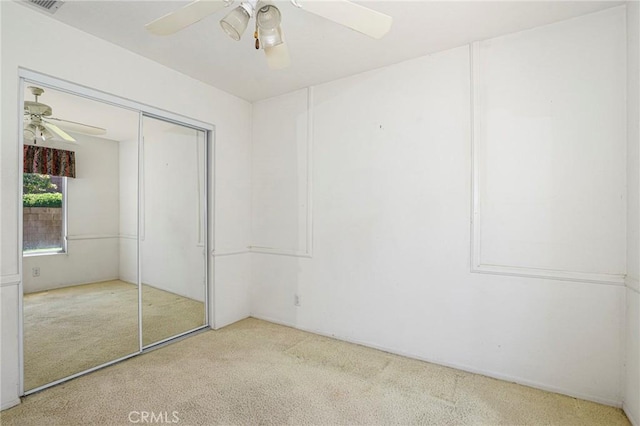 4102 Victoria Ln, Quartz Hill, CA 93536 - unfurnished bedroom with carpet floors, a closet, and ceiling fan