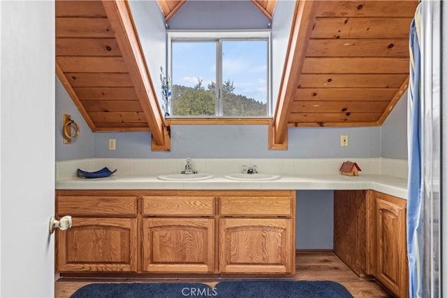 1513 Bernina Dr, Pine Mountain Club, CA 93222 - kitchen with a sink, light wood finished floors, and tile counters