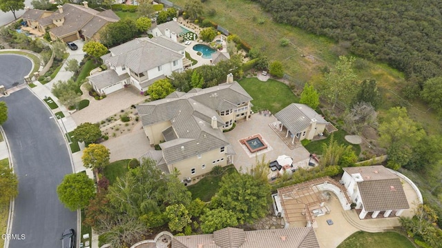 181 Via Sandra, Newbury Park, CA 91320 - aerial overview of property's location with a pool area and nearby suburban area