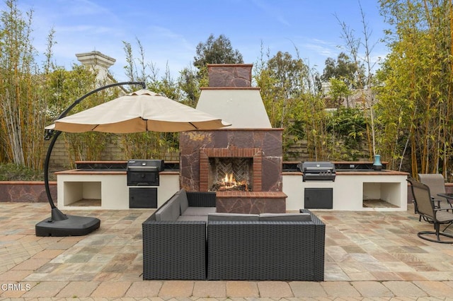 181 Via Sandra, Newbury Park, CA 91320 - view of patio featuring an outdoor living space with a fireplace