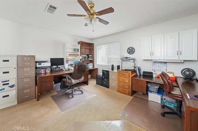 28652 Deer Springs Dr, Saugus, CA 91390 - office with ceiling fan and light carpet