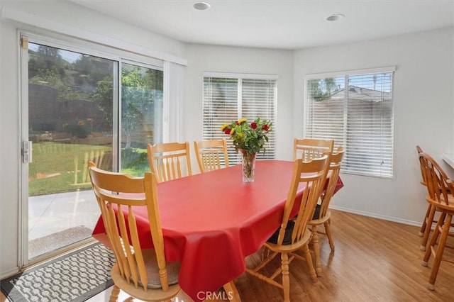 28652 Deer Springs Dr, Saugus, CA 91390 - dining space with healthy amount of natural light, wood finished floors, baseboards, and recessed lighting