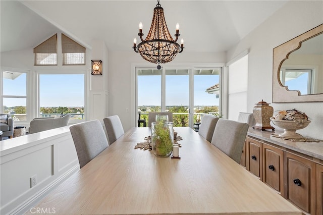 45 Northampton Ct, Newport Beach, CA 92660 - dining area featuring a chandelier and lofted ceiling