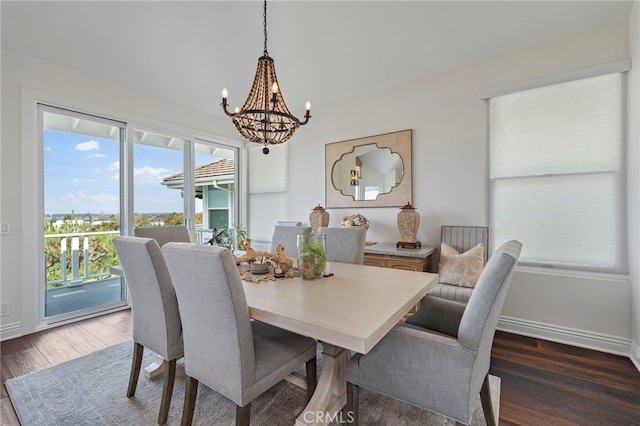 45 Northampton Ct, Newport Beach, CA 92660 - dining space featuring a chandelier, wood finished floors, and baseboards
