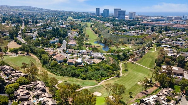 45 Northampton Ct, Newport Beach, CA 92660 - aerial view of property and surrounding area with a local golf course, a large body of water, and nearby urban area
