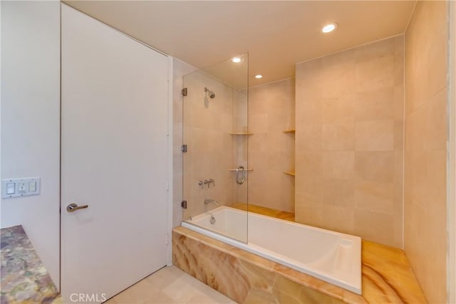 143 Union Jack Mall, Marina Del Rey, CA 90292 - bathroom featuring tiled shower / bath combo and recessed lighting