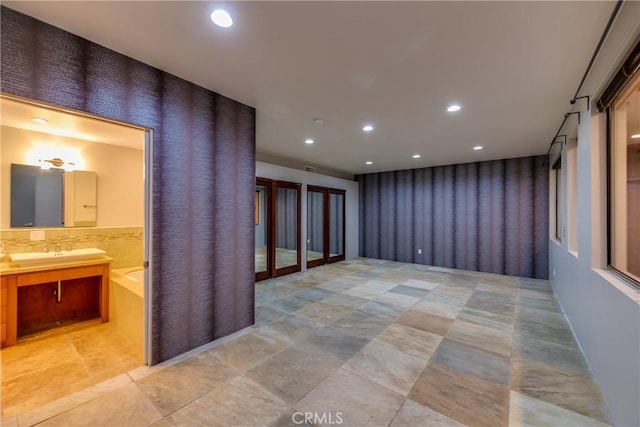 143 Union Jack Mall, Marina Del Rey, CA 90292 - corridor featuring a sink and recessed lighting