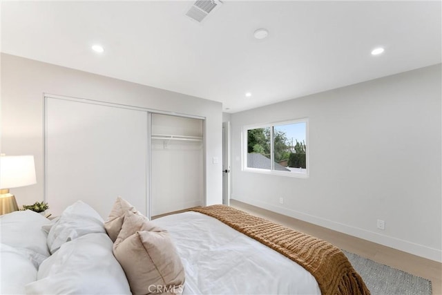 420 W Bennett Ave, Glendora, CA 91741 - bedroom featuring baseboards, recessed lighting, and a closet