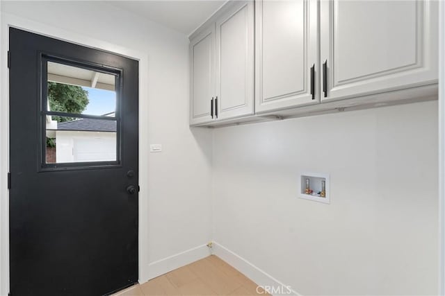 420 W Bennett Ave, Glendora, CA 91741 - laundry room with cabinet space, baseboards, and hookup for a washing machine