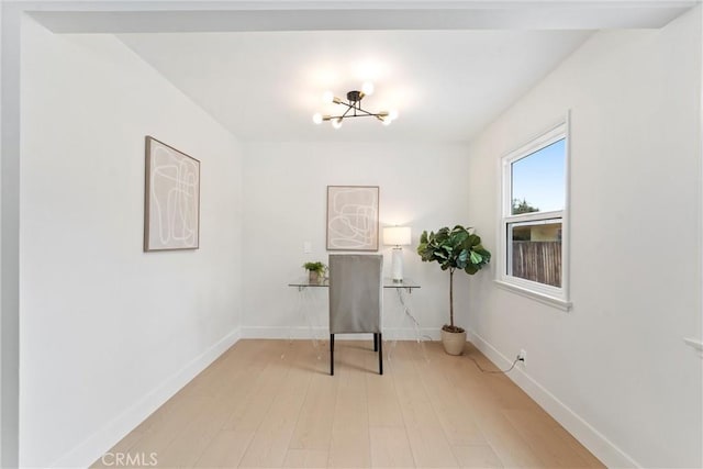 420 W Bennett Ave, Glendora, CA 91741 - unfurnished dining area with a chandelier, light wood-type flooring, and baseboards