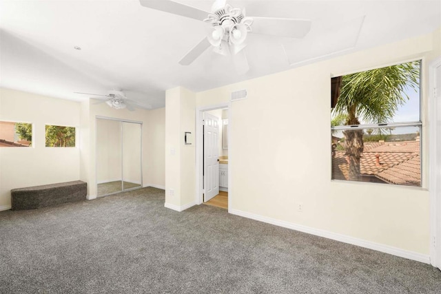 11354 Via Rancho San Diego Unit J, El Cajon, CA 92019 - carpeted empty room featuring a ceiling fan and baseboards