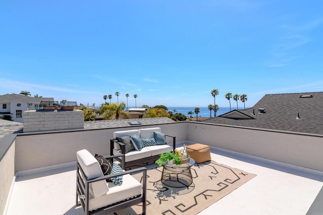view of patio / terrace with an outdoor hangout area and a balcony