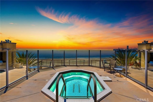 1400 E Ocean Blvd Unit 1201, Long Beach, CA 90802 - view of swimming pool featuring a community hot tub, a patio, and a water view