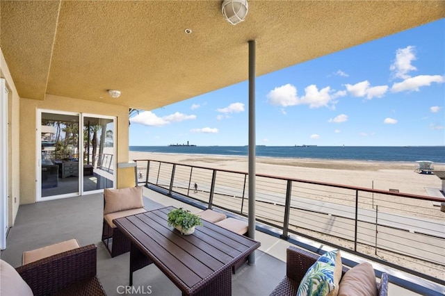 1400 E Ocean Blvd Unit 1201, Long Beach, CA 90802 - balcony with view of water and beach and outdoor lounge area