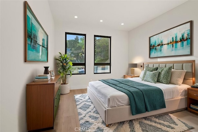 3810 Locke Ave, Los Angeles, CA 90032 - bedroom featuring recessed lighting, wood finished floors, and baseboards