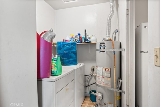 1256 Warner St, Chico, CA 95926 - utility room with strapped water heater, washing machine and clothes dryer, and water heater
