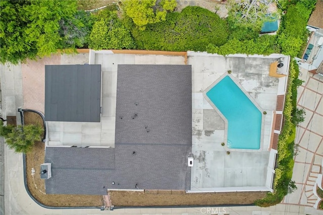 bird's eye view of a pool