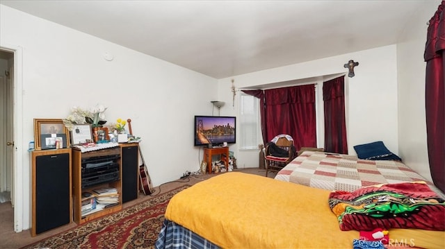 bedroom featuring carpet