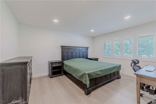 5855 Via Sonora Unit 39, Yorba Linda, CA 92887 - bedroom featuring light wood-style flooring, baseboards, and recessed lighting