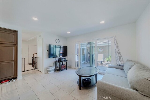 5855 Via Sonora Unit 39, Yorba Linda, CA 92887 - living area featuring light tile patterned flooring and recessed lighting