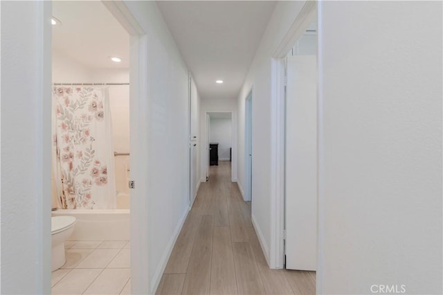 5855 Via Sonora Unit 39, Yorba Linda, CA 92887 - hallway with recessed lighting, baseboards, and light wood-type flooring