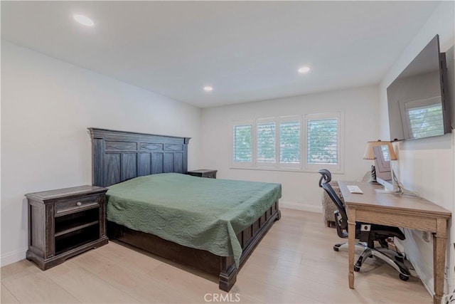 5855 Via Sonora Unit 39, Yorba Linda, CA 92887 - bedroom featuring light wood finished floors, recessed lighting, an office area, and baseboards